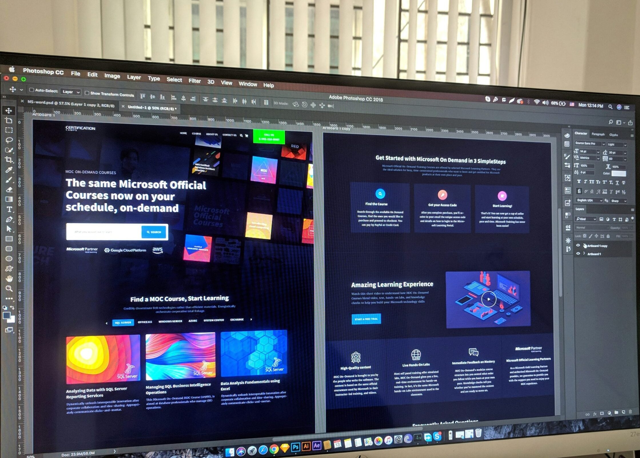 Site vitrine au design soigné affiché sur un écran d'ordinateur, exemple de site beau mais pas forcément efficace en référencement